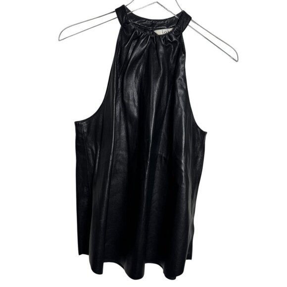 Joie Bonita Black Faux Leather Top Size Medium sleeveless - Picture 8 of 9
